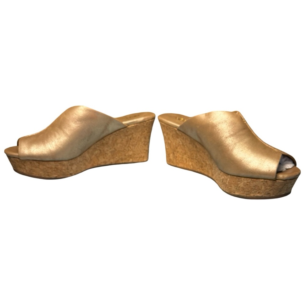 UGG Dominique Gold Wedge Sandals Size 7 - Picture 3 of 10